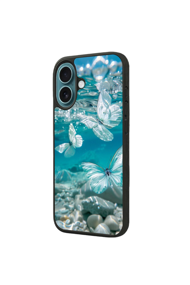 iPhone 16 Plus Uyumlu Kelebek Tasarımlı Glossy Premium Kılıf