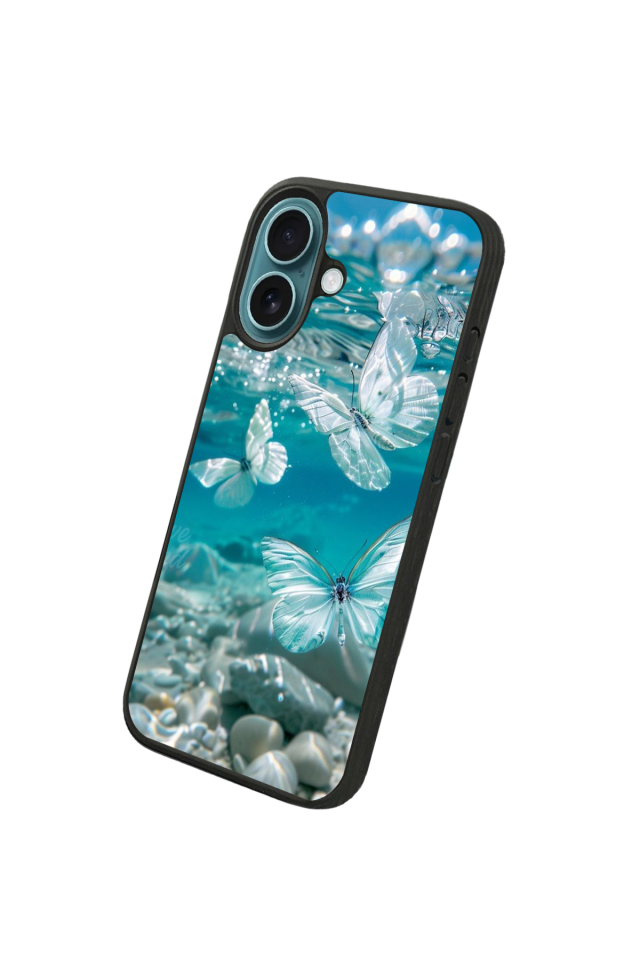 iPhone 16 Plus Uyumlu Kelebek Tasarımlı Glossy Premium Kılıf