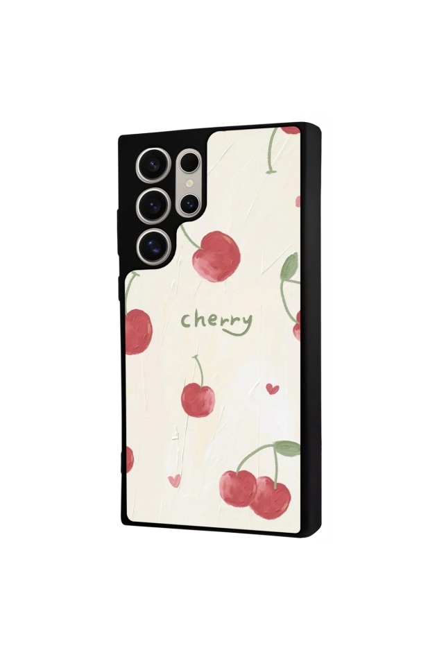 Samsung Galaxy S23 Ultra Uyumlu Kiraz Tasarımlı Glossy Premium Kılıf