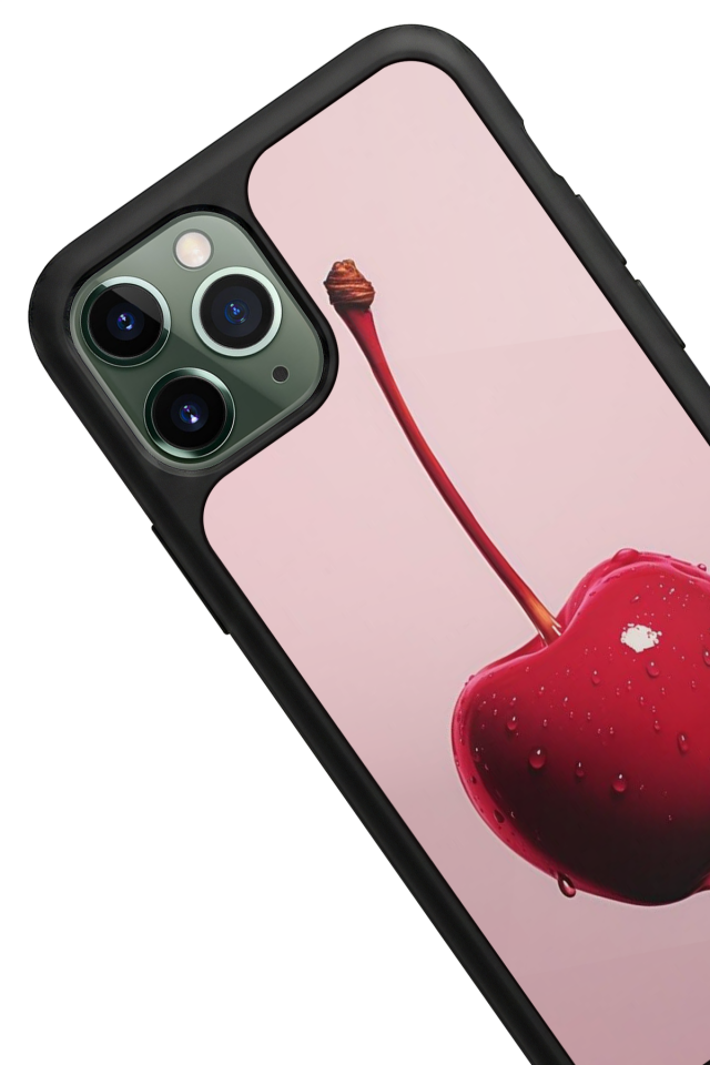 iPhone 11 Pro Uyumlu Kiraz Tasarımlı Glossy Premium Kılıf