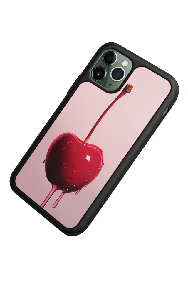 iPhone 11 Pro Uyumlu Kiraz Tasarımlı Glossy Premium Kılıf