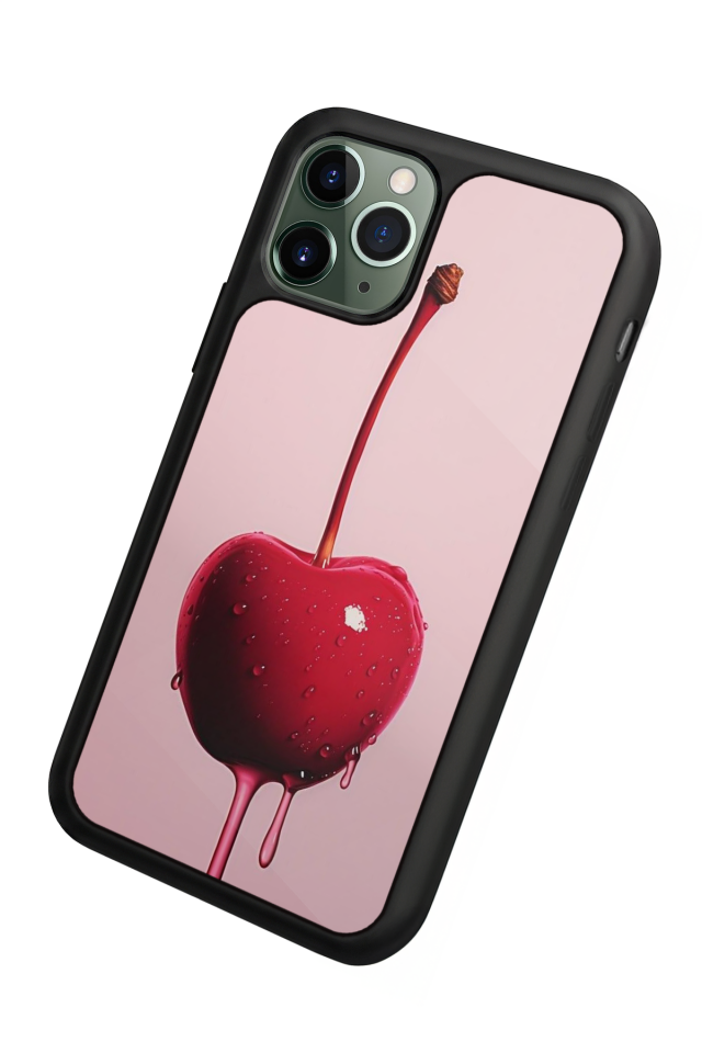 iPhone 11 Pro Uyumlu Kiraz Tasarımlı Glossy Premium Kılıf