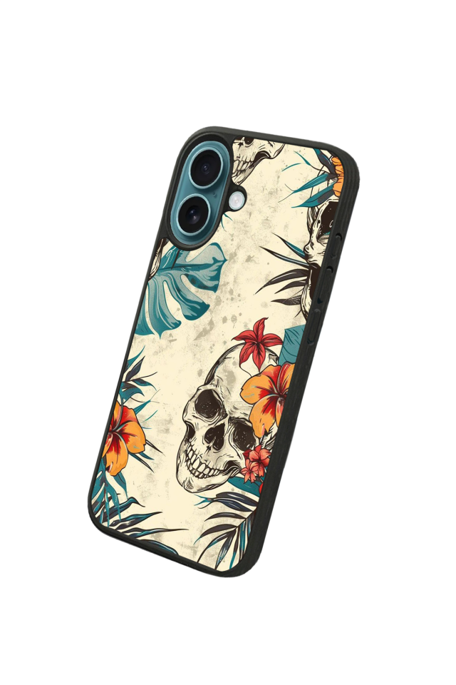 iPhone 16 Uyumlu KuruKafa Tasarımlı Glossy Premium Kılıf