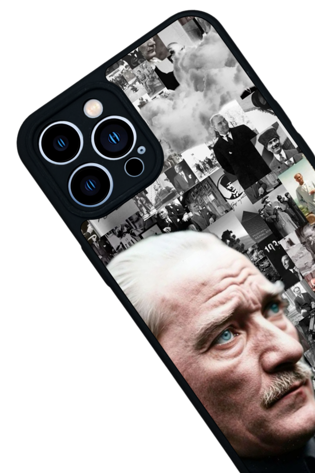 iPhone 13 Pro Max Uyumlu Mustafa Kemal Ataturk Tasarımlı Glossy Premium Kılıf