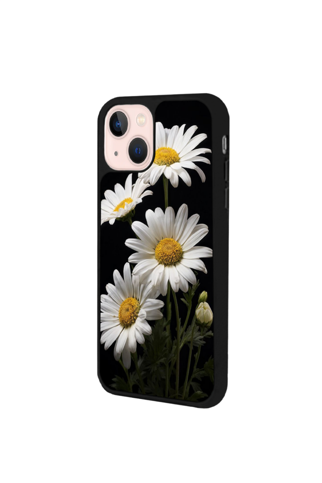 iPhone 15 Uyumlu Papatya Tasarımlı Glossy Premium Kılıf