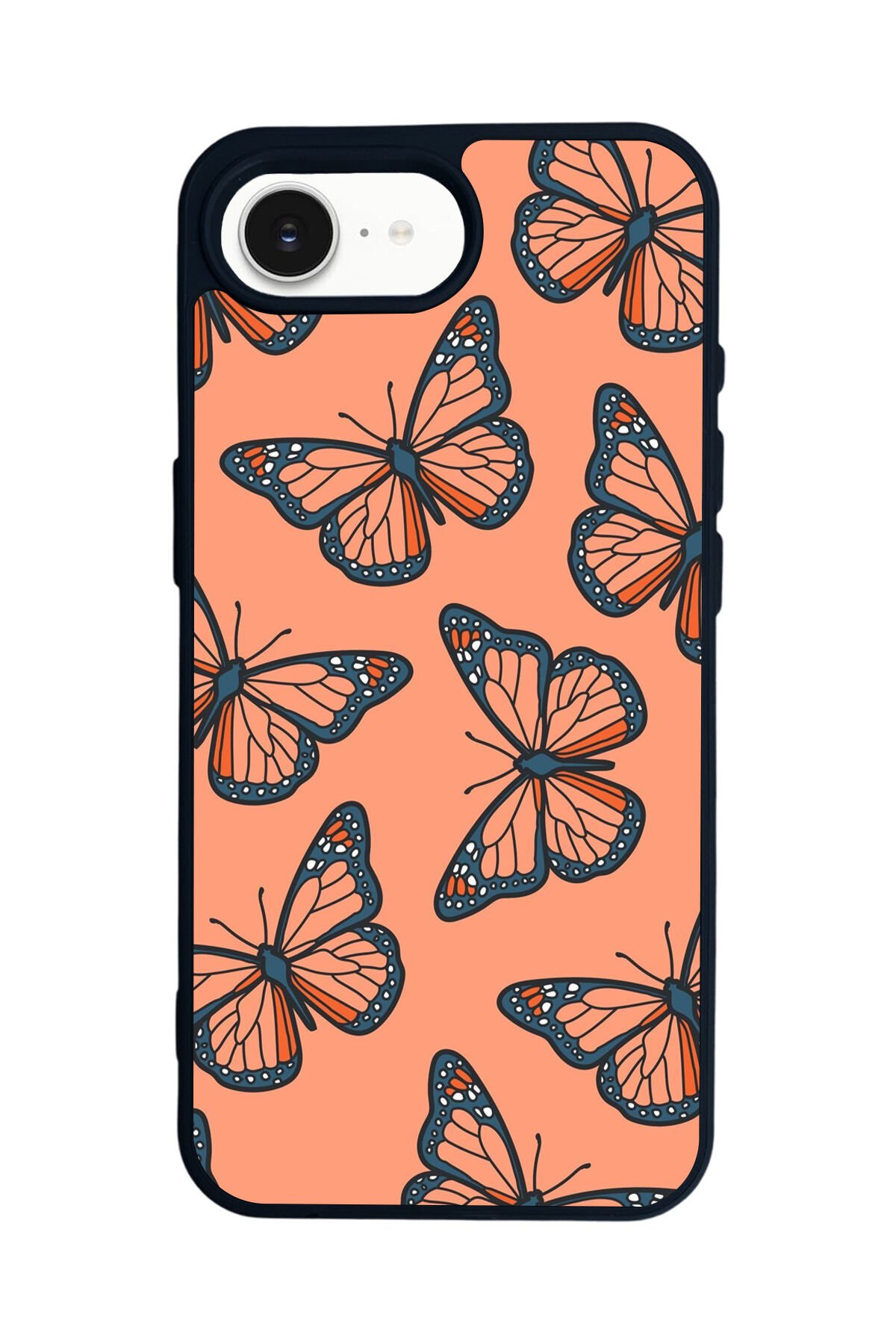 iPhone 16E Uyumlu Kelebek Tasarımlı Glossy Premium Kılıf