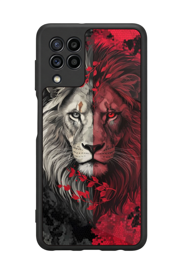 Samsung Galaxy M32 Uyumlu Aslan Tasarımlı Glossy Premium Kılıf