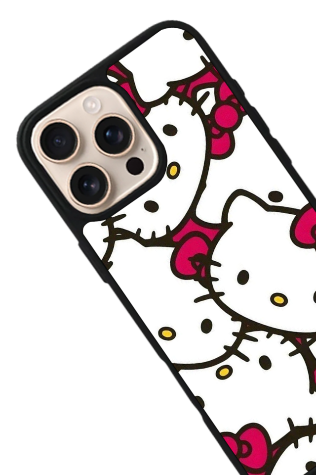 iPhone 15 Pro Max Uyumlu HelloKitty Tasarımlı Glossy Premium Kılıf
