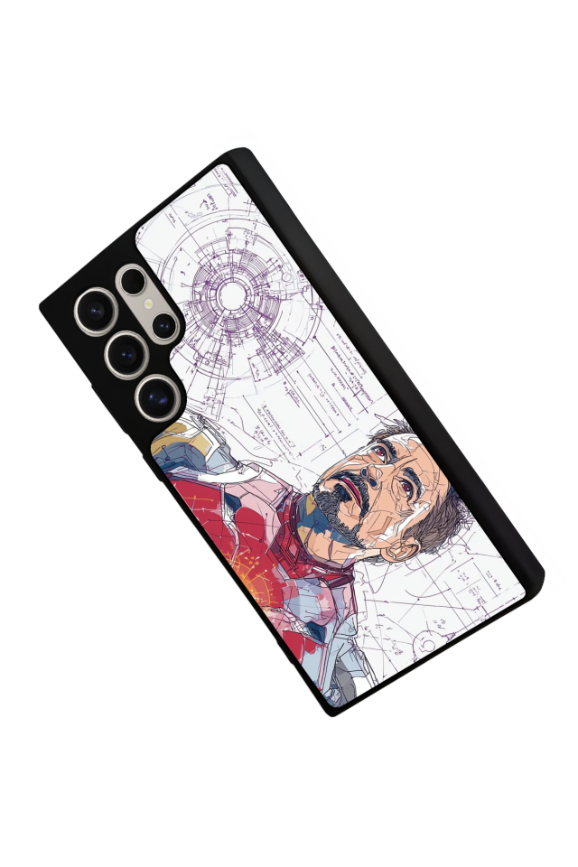 Samsung Galaxy S22 Ultra Uyumlu Iron Man ( Demir Adam ) Tasarımlı Glossy Premium Kılıf
