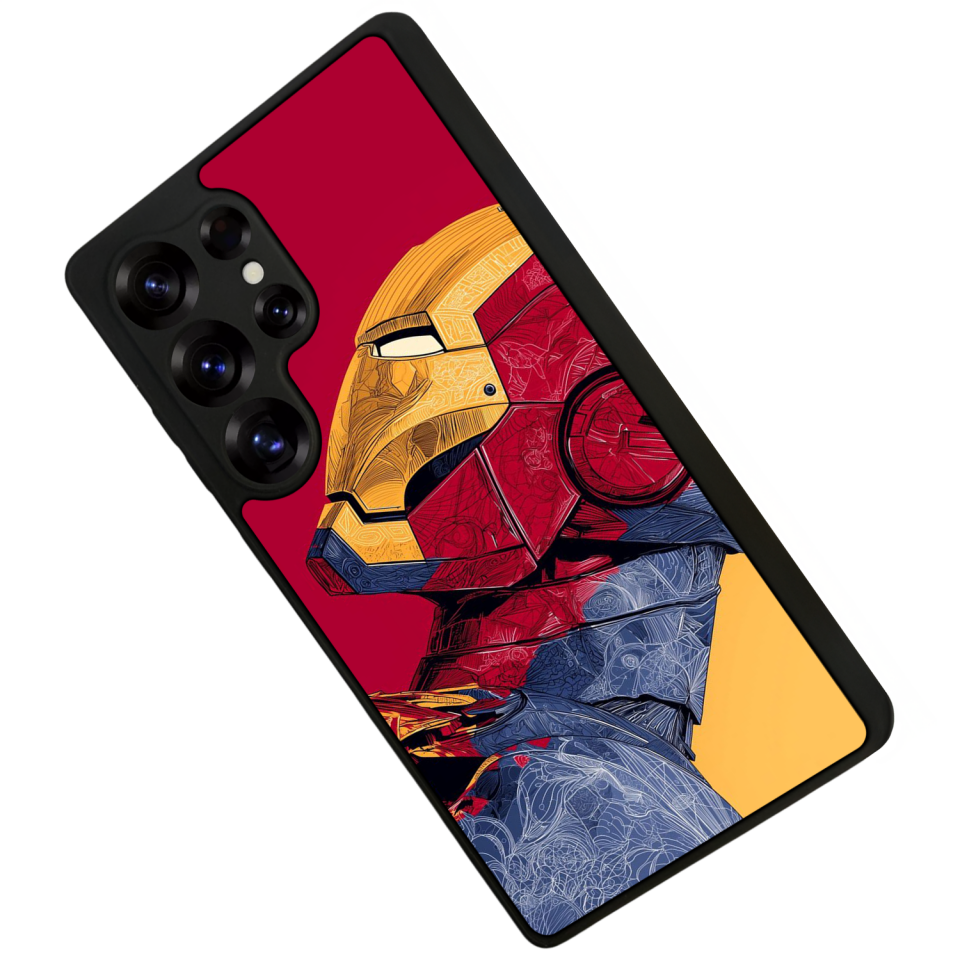 Samsung Galaxy S25 Ultra Uyumlu  Iron Man ( Demir Adam ) Tasarımlı Glossy Premium Kılıf