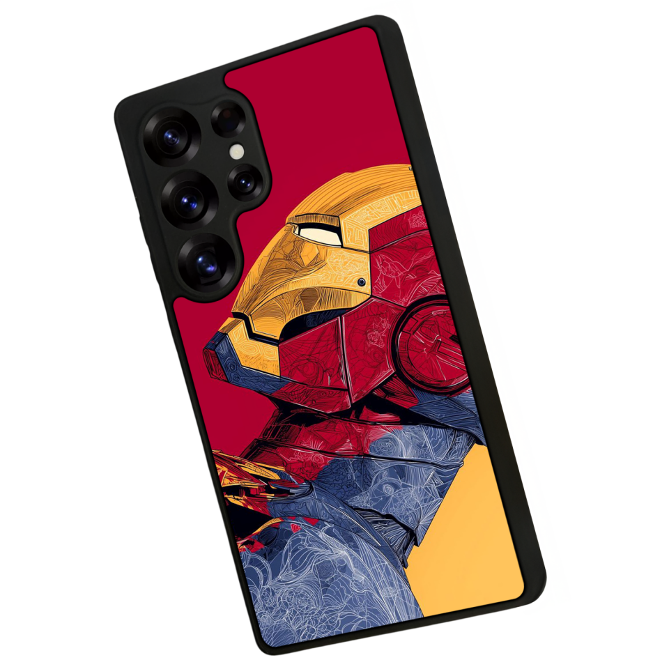 Samsung Galaxy S25 Ultra Uyumlu  Iron Man ( Demir Adam ) Tasarımlı Glossy Premium Kılıf