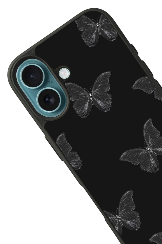 iPhone 16 Plus Uyumlu Kelebek Tasarımlı Glossy Premium Kılıf