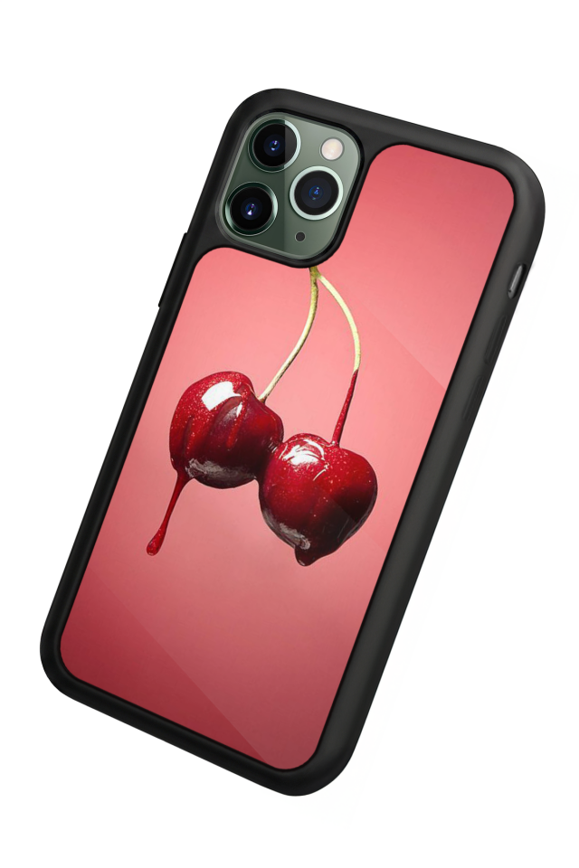 iPhone 11 Pro Uyumlu Kiraz Tasarımlı Glossy Premium Kılıf