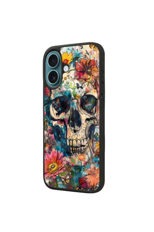 iPhone 16 Uyumlu KuruKafa Tasarımlı Glossy Premium Kılıf