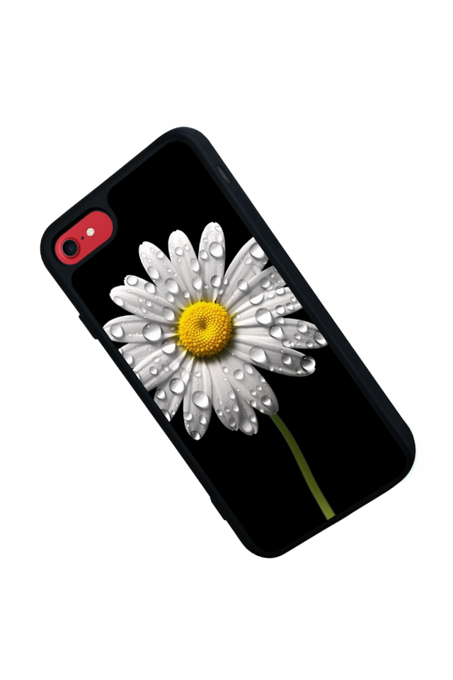 iPhone SE Uyumlu Papatya Tasarımlı Glossy Premium Kılıf