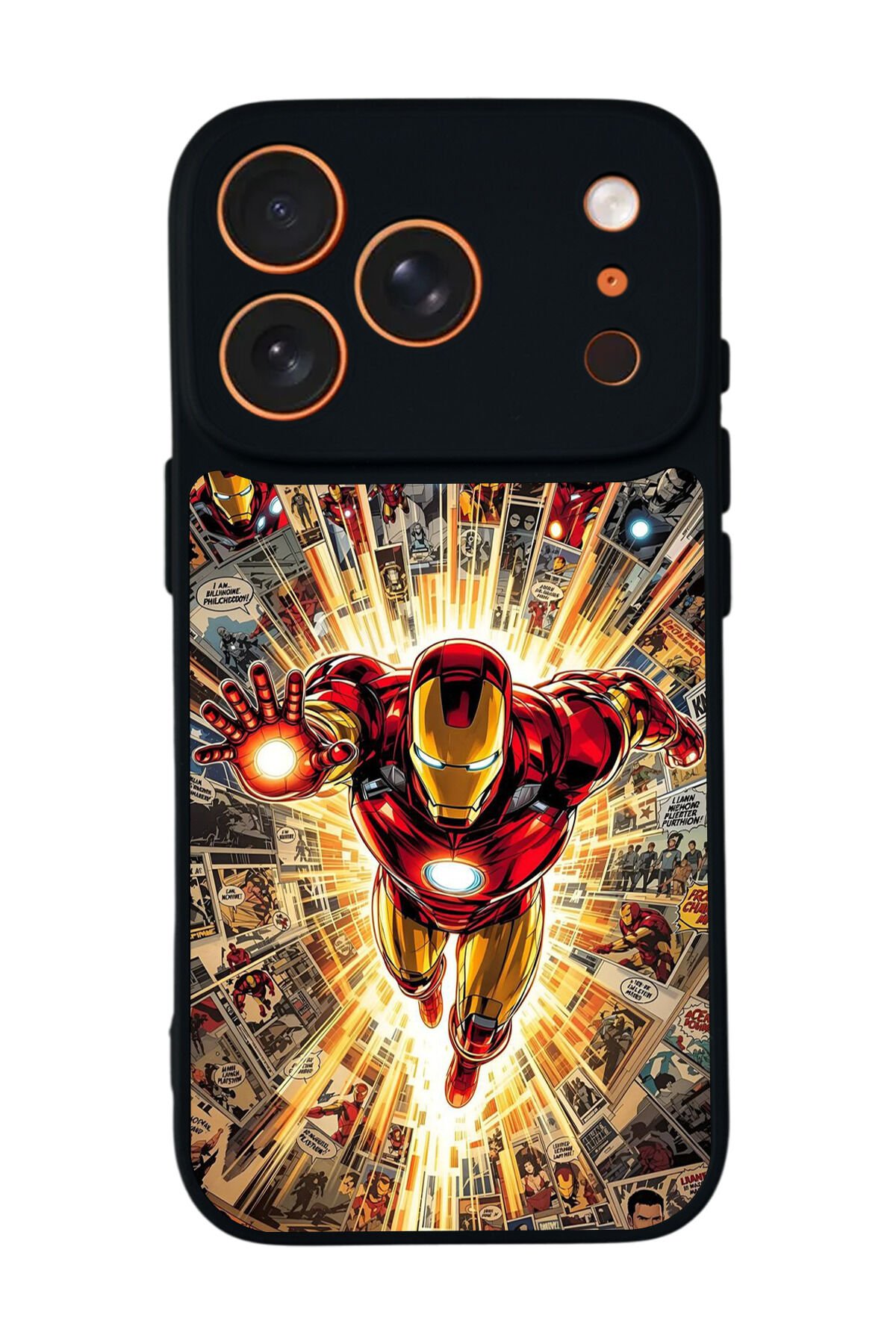 iPhone 17 Pro Uyumlu Iron Man ( Demir Adam ) Tasarımlı Glossy Premium Kılıf