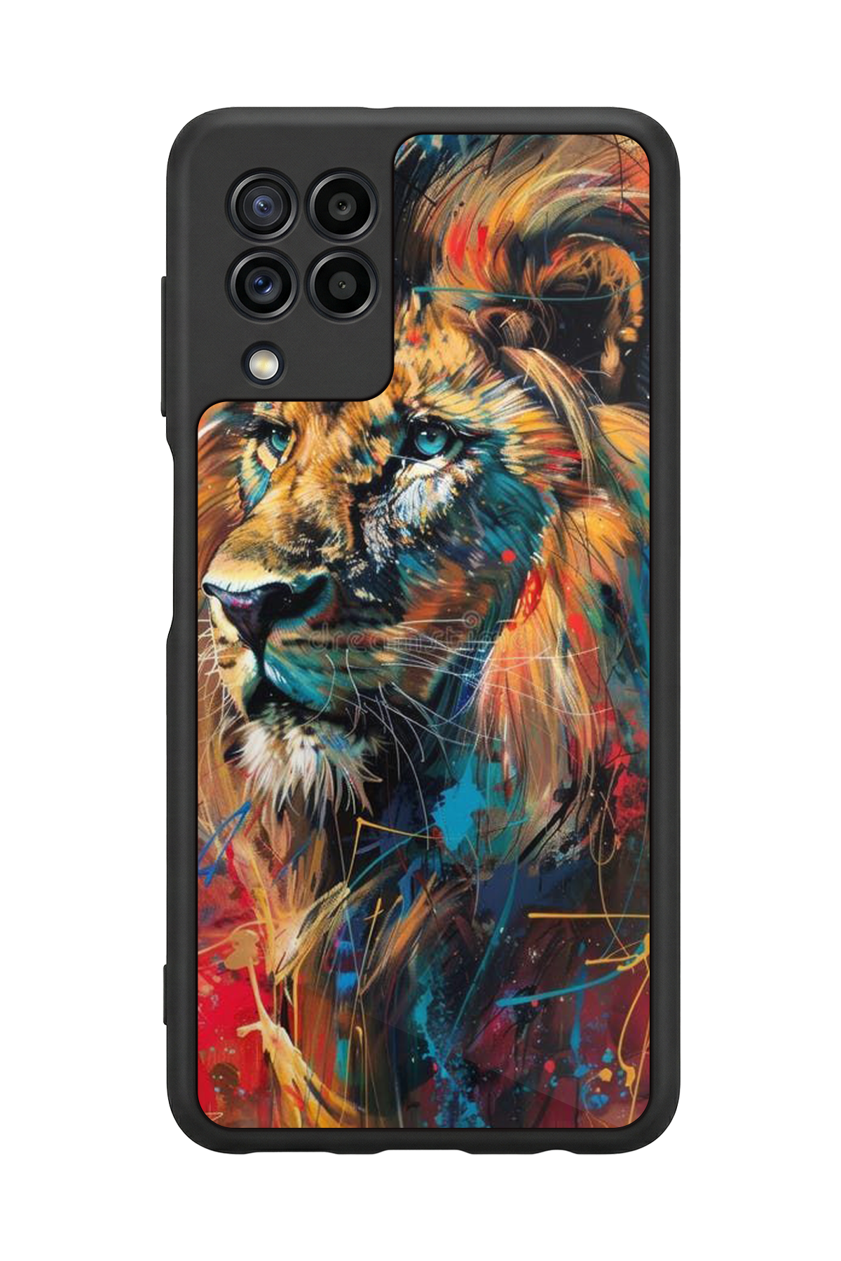 Samsung Galaxy M32 Uyumlu Aslan Tasarımlı Glossy Premium Kılıf