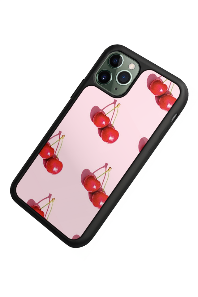 iPhone 11 Pro Uyumlu Kiraz Tasarımlı Glossy Premium Kılıf