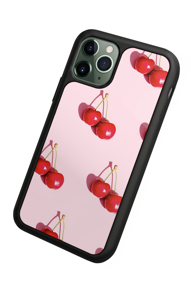 iPhone 11 Pro Uyumlu Kiraz Tasarımlı Glossy Premium Kılıf