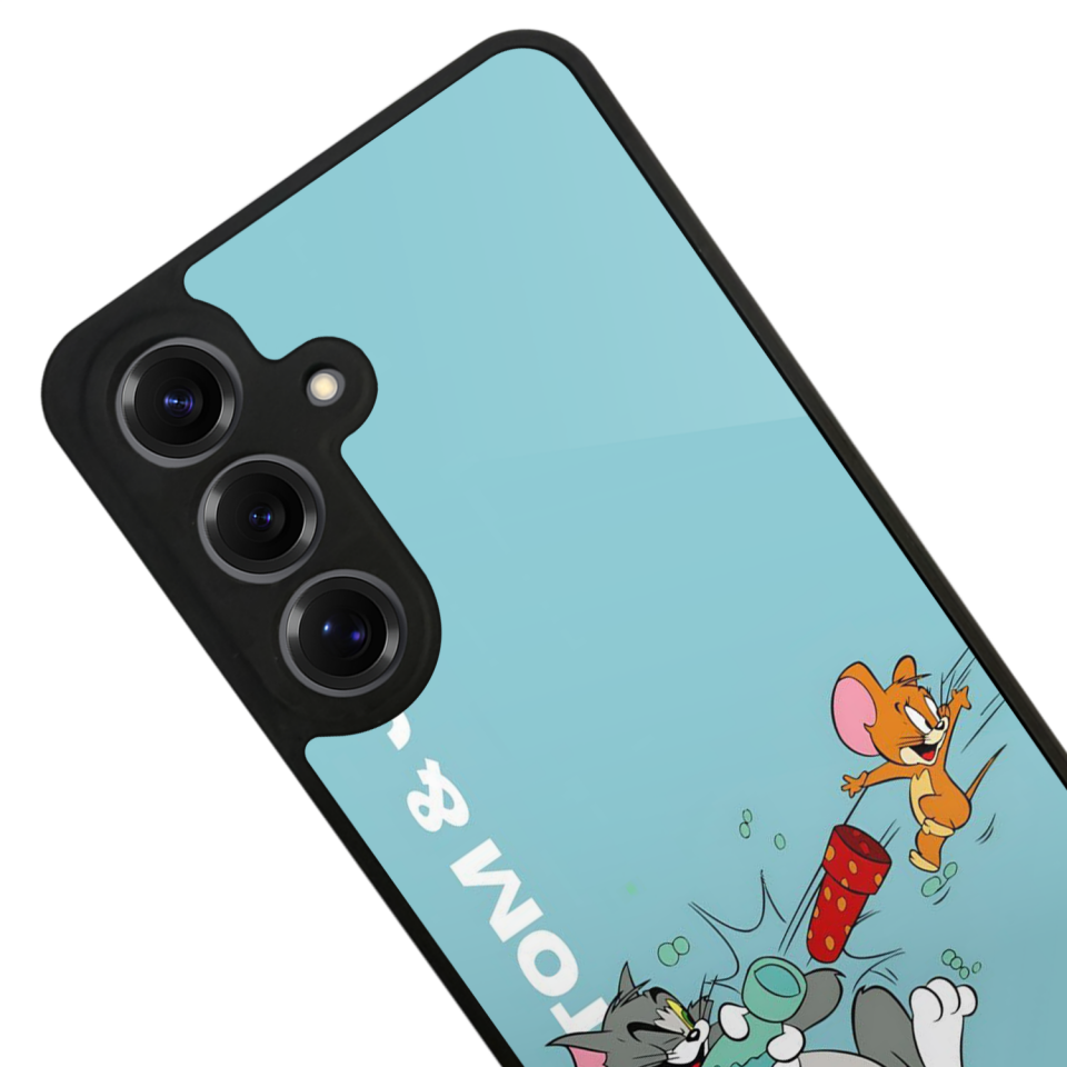 Samsung Galaxy S25 Uyumlu Tom And Jerry Tasarımlı Glossy Premium Kılıf