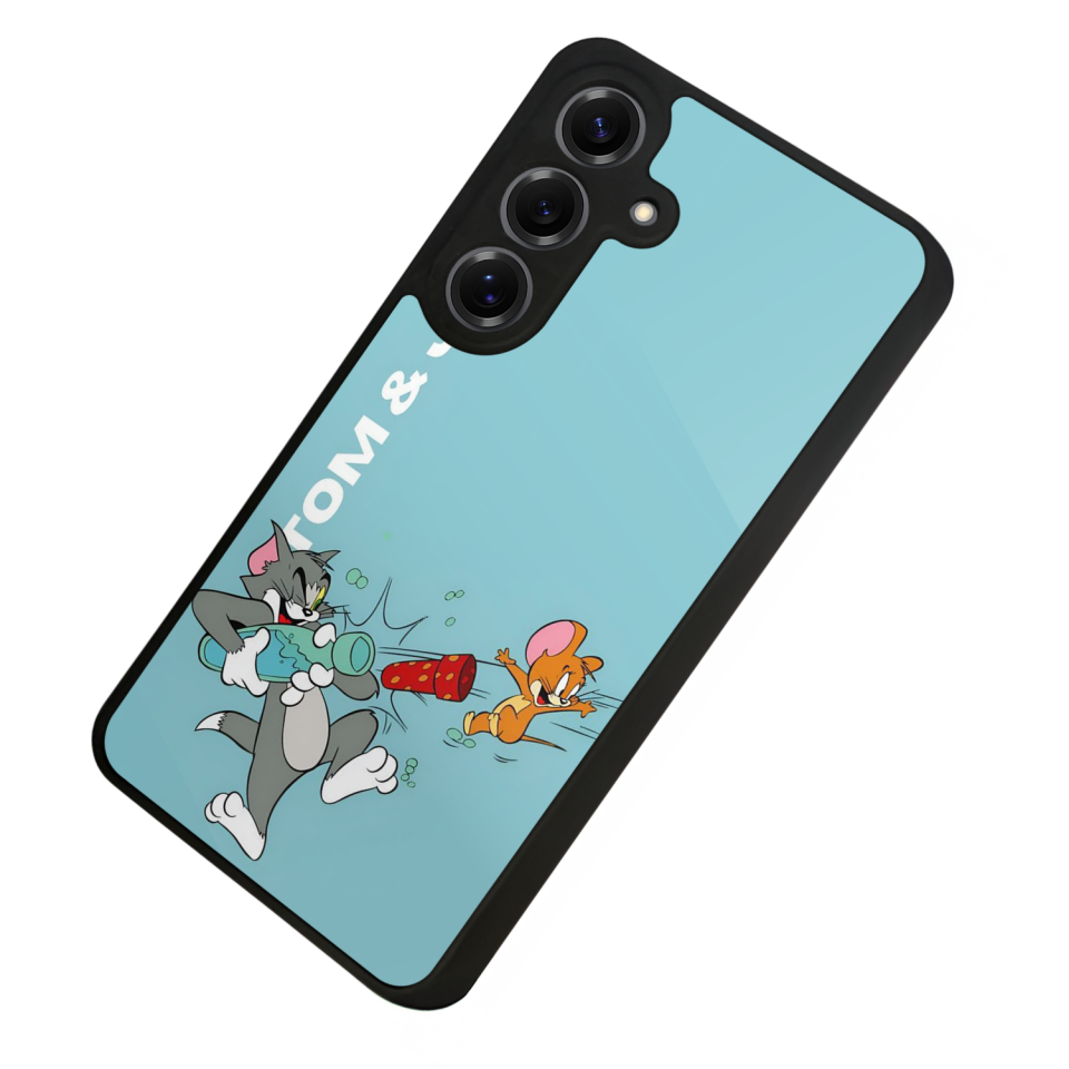 Samsung Galaxy S25 Uyumlu Tom And Jerry Tasarımlı Glossy Premium Kılıf