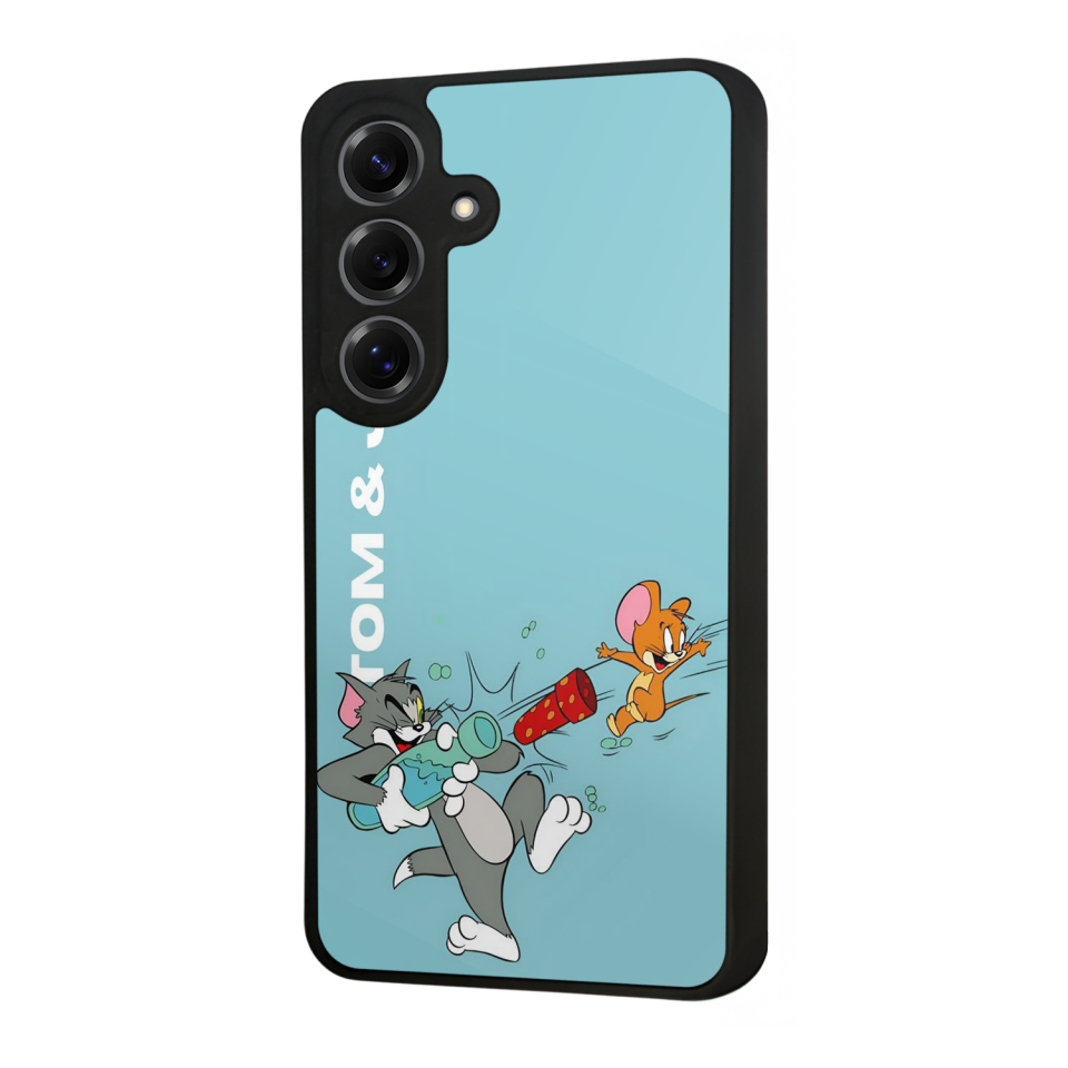 Samsung Galaxy S25 Uyumlu Tom And Jerry Tasarımlı Glossy Premium Kılıf