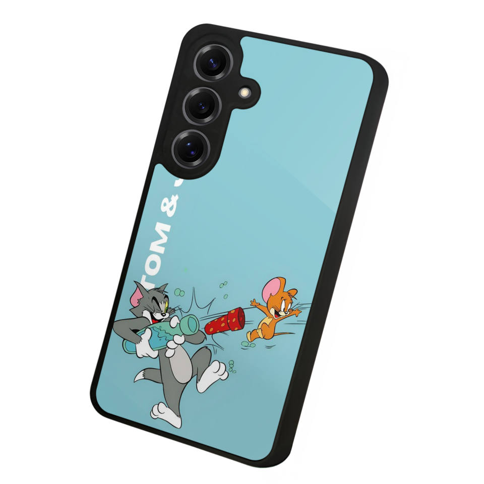 Samsung Galaxy S25 Uyumlu Tom And Jerry Tasarımlı Glossy Premium Kılıf