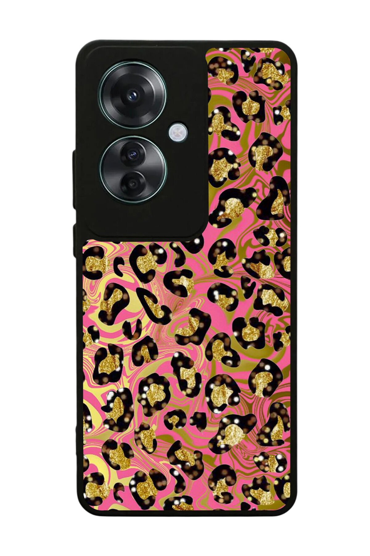 Oppo Reno 11F Uyumlu Hologram Leopar Tasarımlı Glossy Premium Kılıf