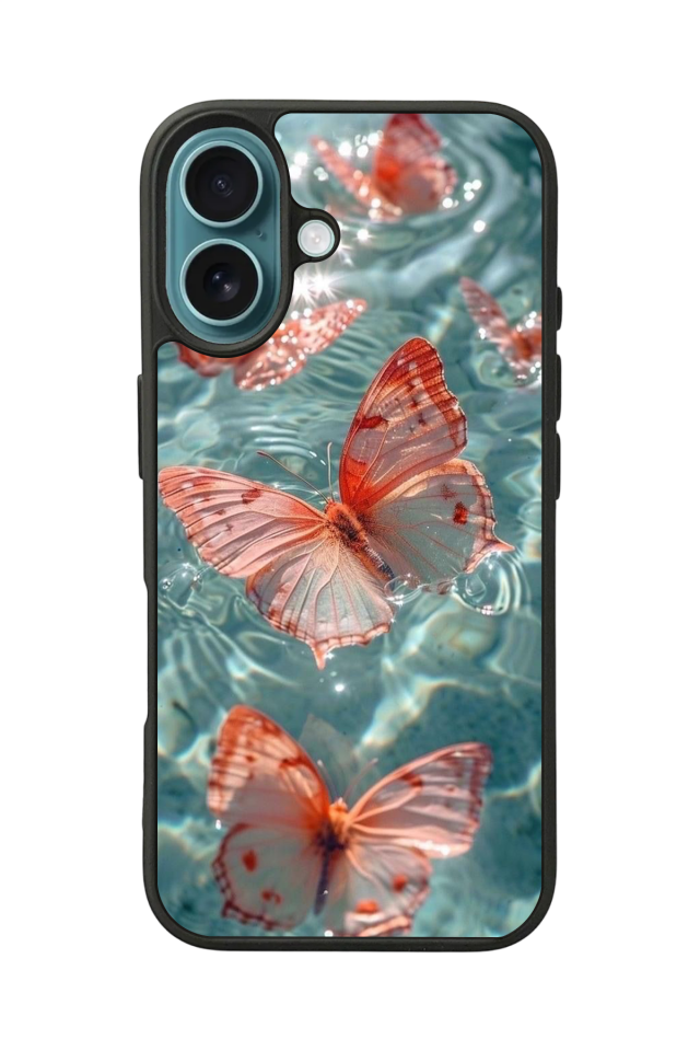 iPhone 16 Plus Uyumlu Kelebek Tasarımlı Glossy Premium Kılıf