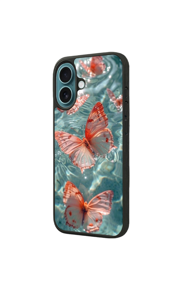 iPhone 16 Plus Uyumlu Kelebek Tasarımlı Glossy Premium Kılıf