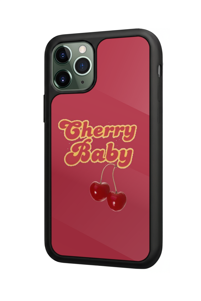 iPhone 11 Pro Uyumlu Kiraz Tasarımlı Glossy Premium Kılıf