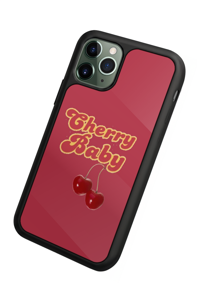 iPhone 11 Pro Uyumlu Kiraz Tasarımlı Glossy Premium Kılıf