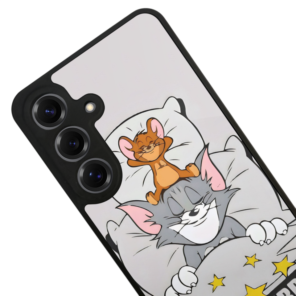 Samsung Galaxy S25 Uyumlu Tom And Jerry Tasarımlı Glossy Premium Kılıf