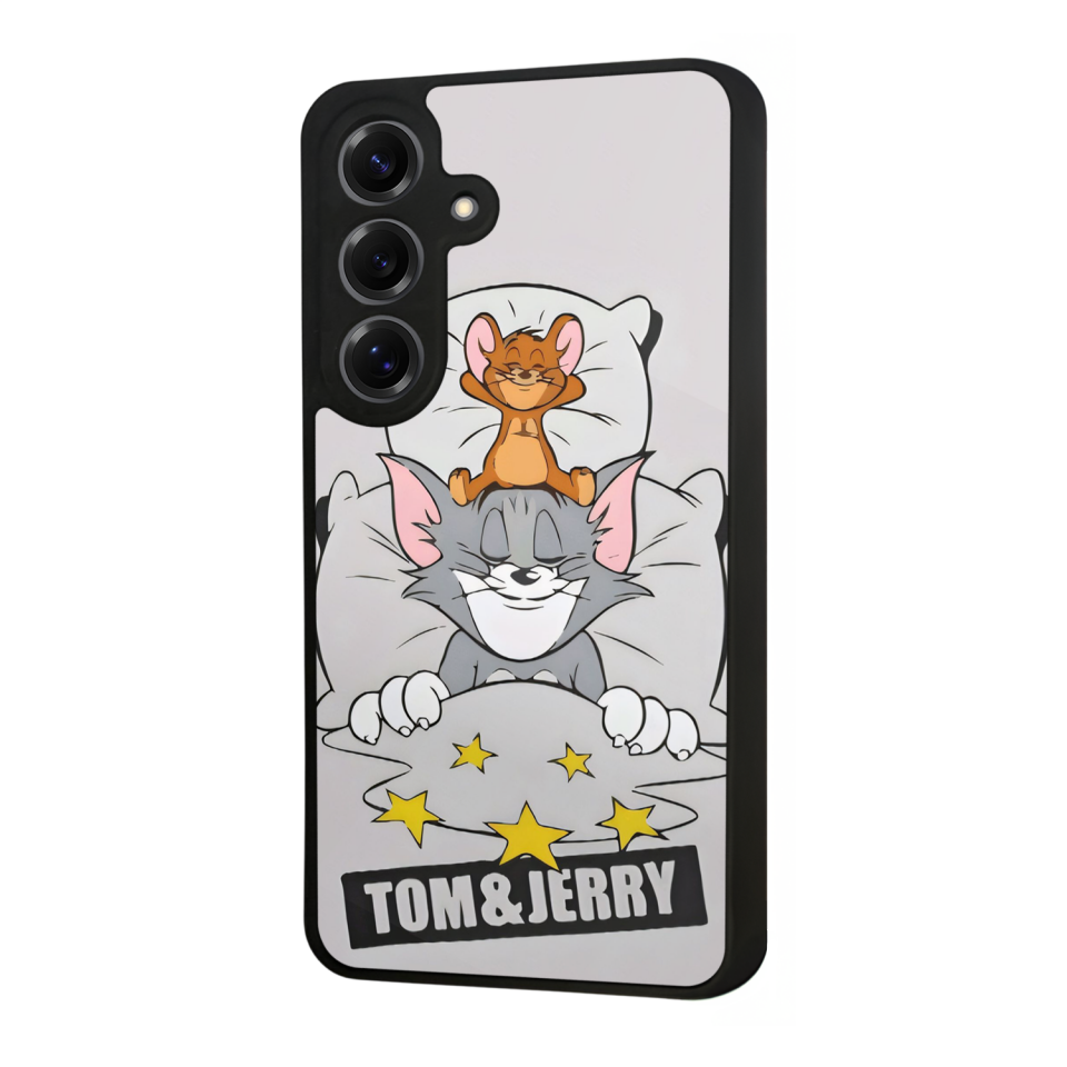 Samsung Galaxy S25 Uyumlu Tom And Jerry Tasarımlı Glossy Premium Kılıf