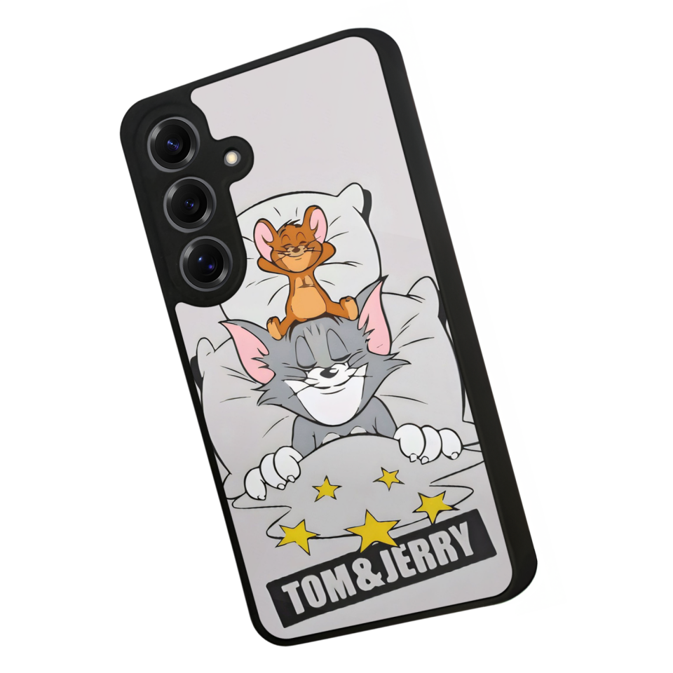 Samsung Galaxy S25 Uyumlu Tom And Jerry Tasarımlı Glossy Premium Kılıf