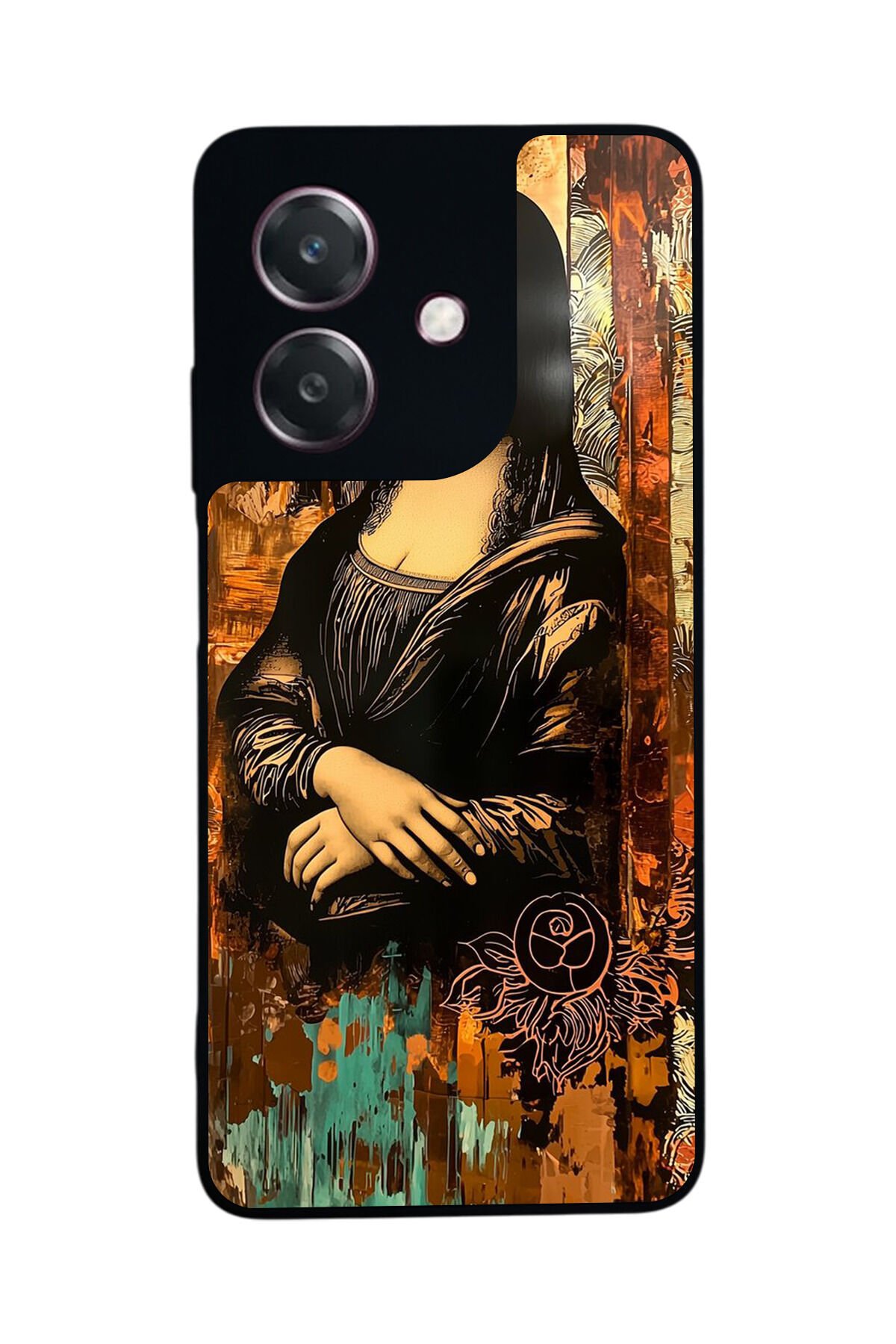 Oppo A3 5G Uyumlu Monalisa Tasarımlı Glossy Premium Kılıf