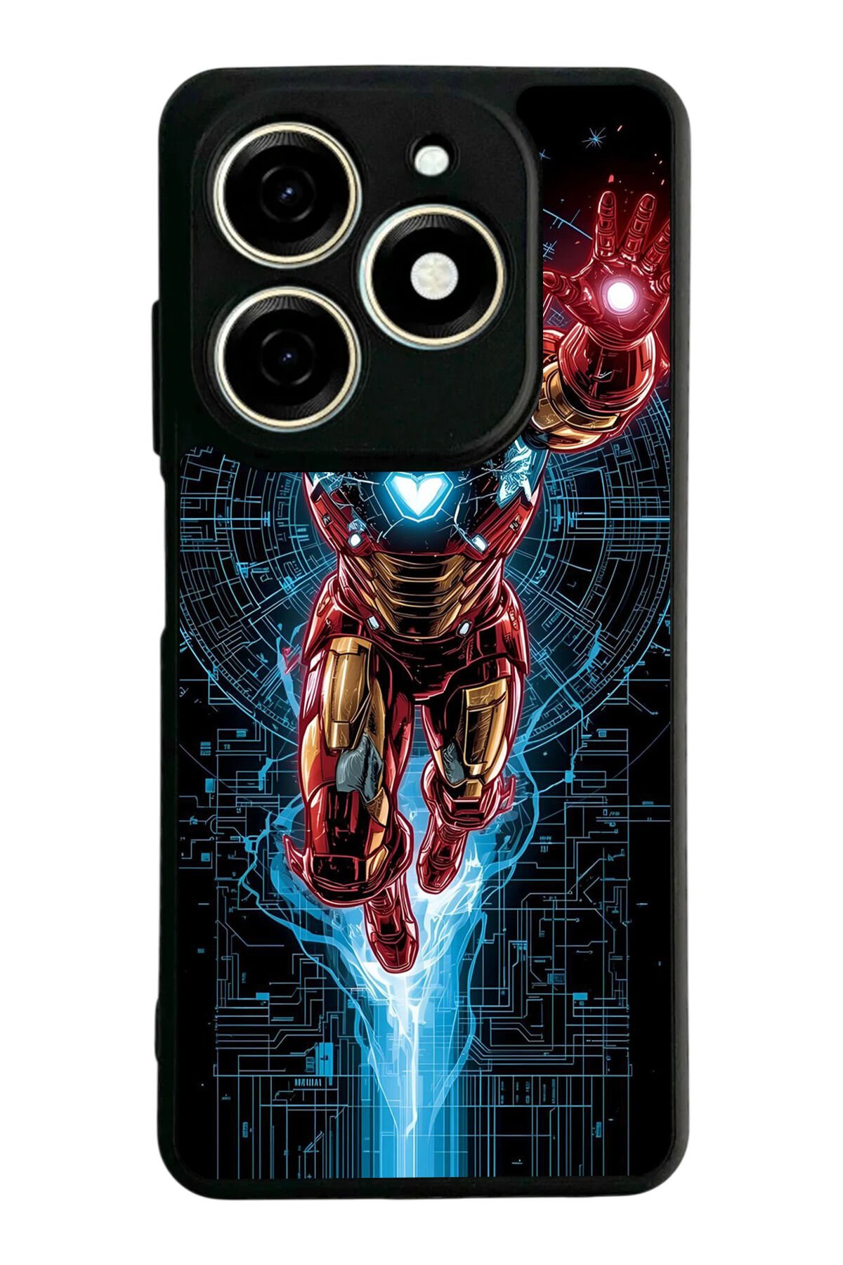 Tecno Spark 20/20C Uyumlu Iron Man ( Demir Adam ) Tasarımlı Glossy Premium Kılıf