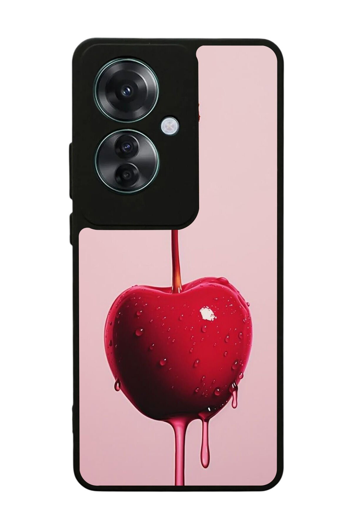 Oppo Reno 11F Uyumlu Kiraz Tasarımlı Glossy Premium Kılıf