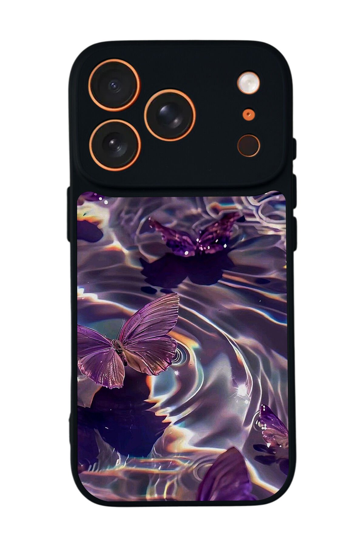 iPhone 17 Pro Uyumlu Kelebek Tasarımlı Glossy Premium Kılıf