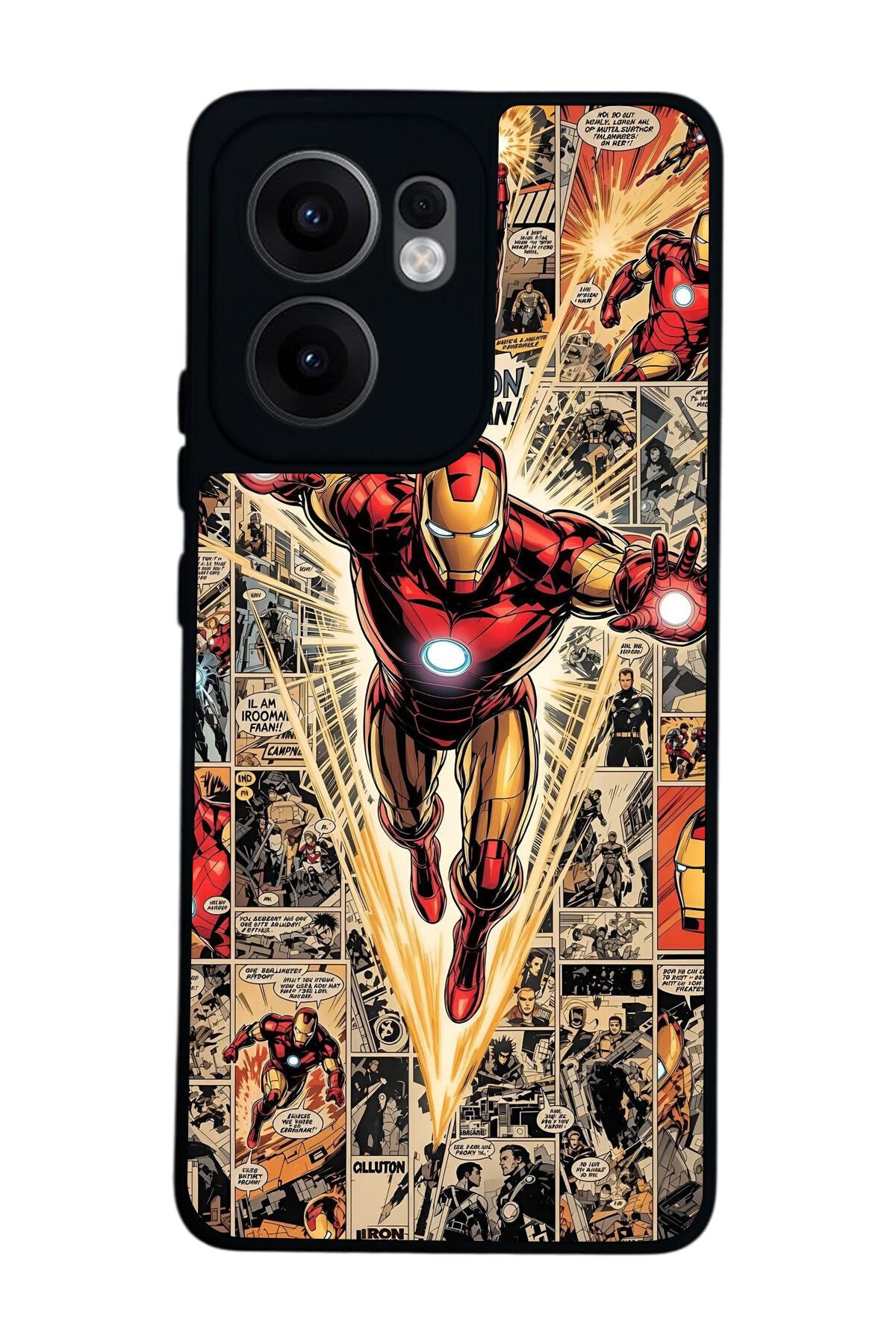 Oppo Reno 13F Uyumlu Iron Man ( Demir Adam ) Tasarımlı Glossy Premium Kılıf