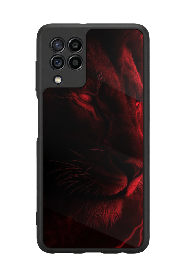 Samsung Galaxy M32 Uyumlu Aslan Tasarımlı Glossy Premium Kılıf