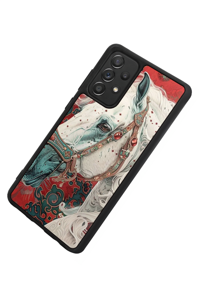 Samsung Galaxy A72 Uyumlu At Horse Tasarımlı Glossy Premium Kılıf