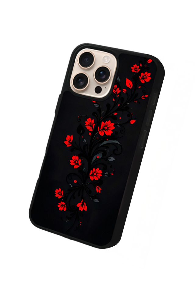 iPhone 14 Pro Max Uyumlu Floral Tasarımlı Glossy Premium Kılıf