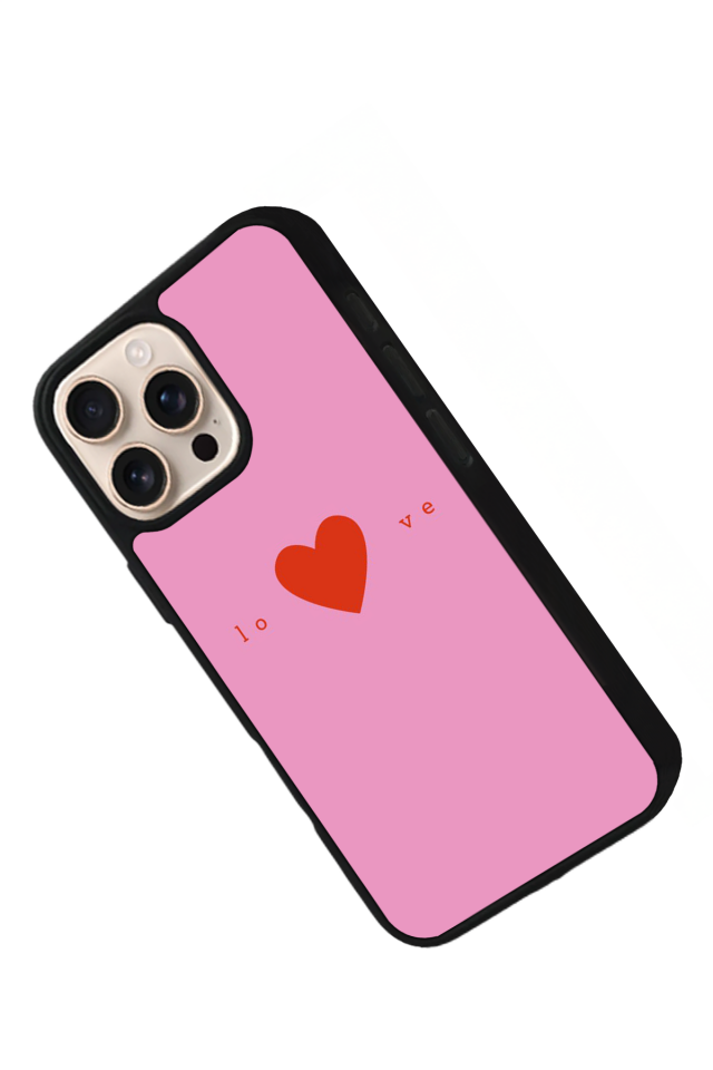 iPhone 14 Pro Uyumlu Kalp Love Tasarımlı Glossy Premium Kılıf