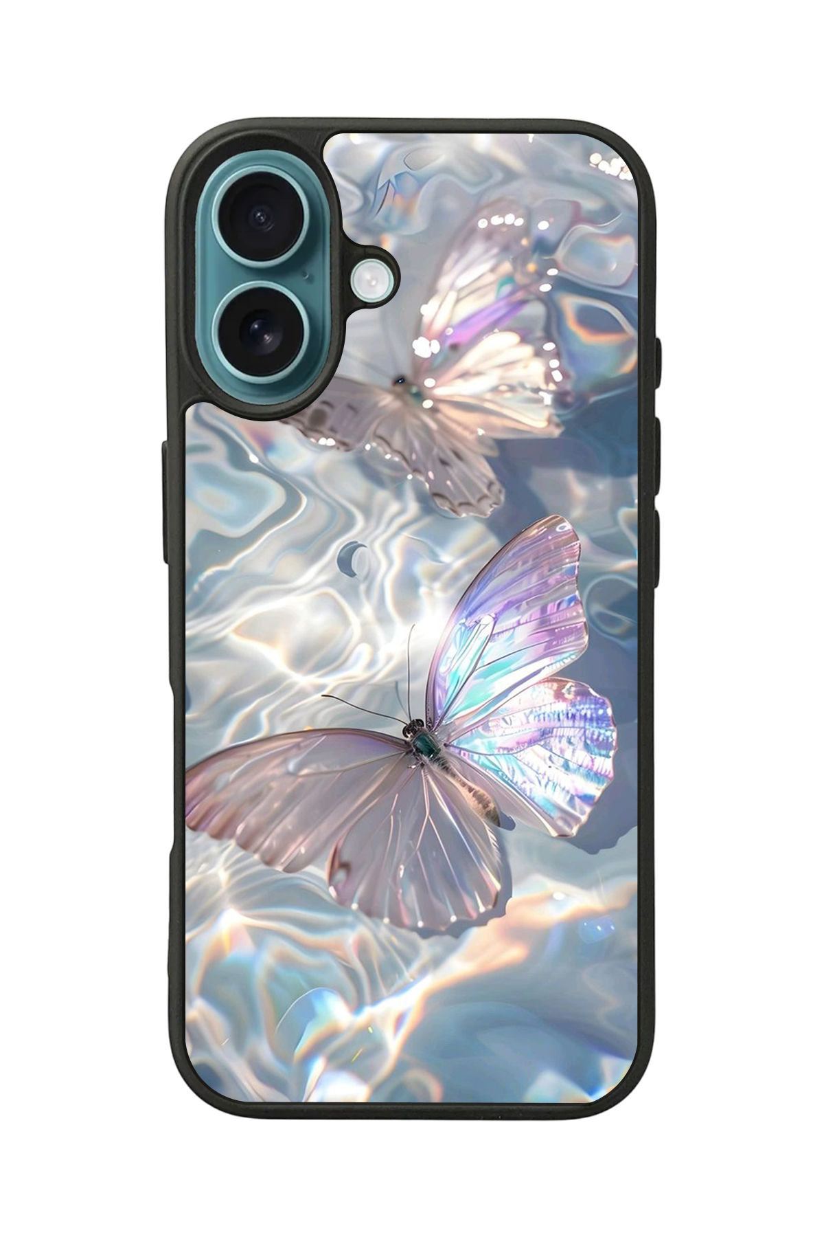 iPhone 16 Plus Uyumlu Kelebek Tasarımlı Glossy Premium Kılıf