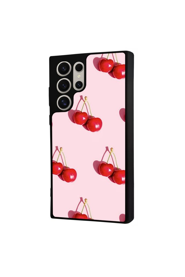 Samsung Galaxy S23 Ultra Uyumlu Kiraz Tasarımlı Glossy Premium Kılıf
