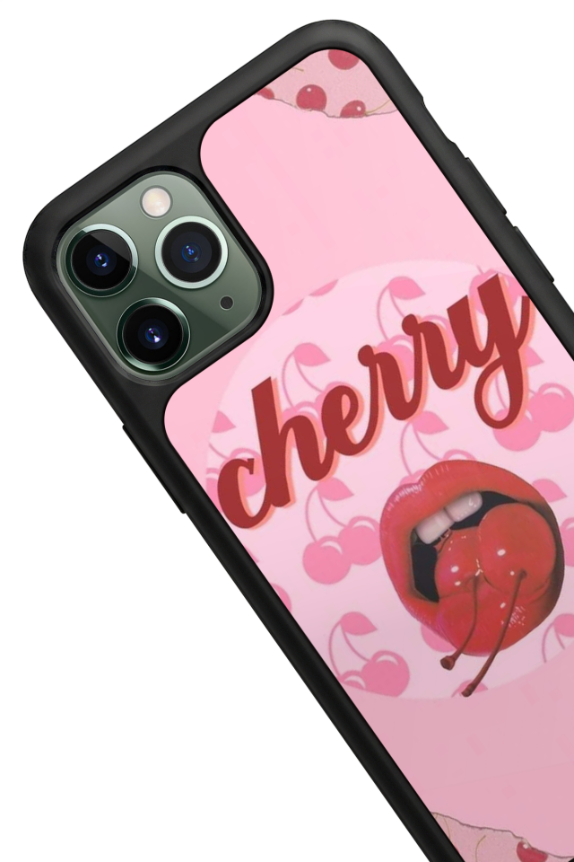 iPhone 11 Pro Uyumlu Kiraz Tasarımlı Glossy Premium Kılıf
