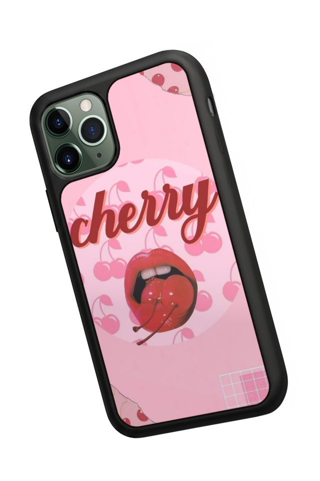 iPhone 11 Pro Uyumlu Kiraz Tasarımlı Glossy Premium Kılıf