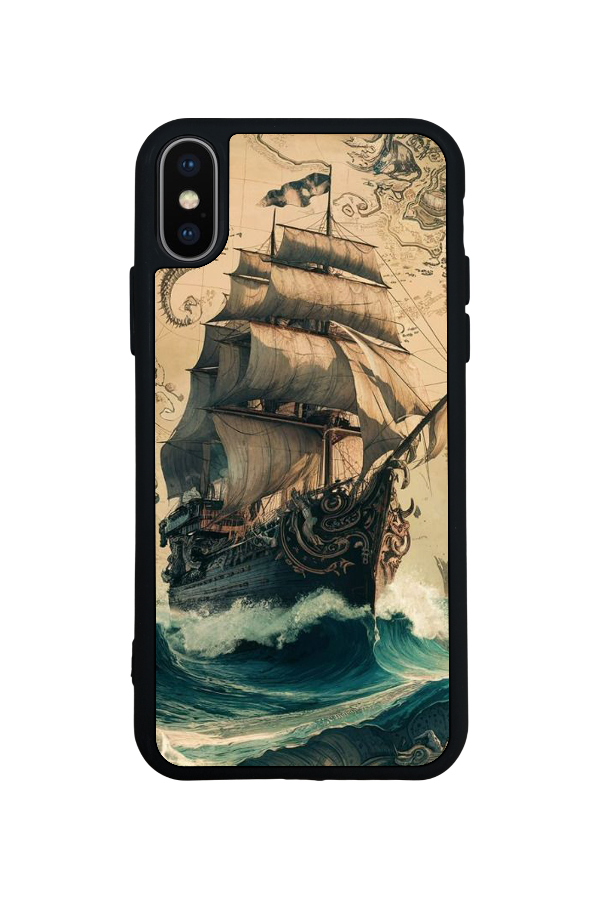 iPhone X/ XS Uyumlu Korsan Tasarımlı Glossy Premium Kılıf