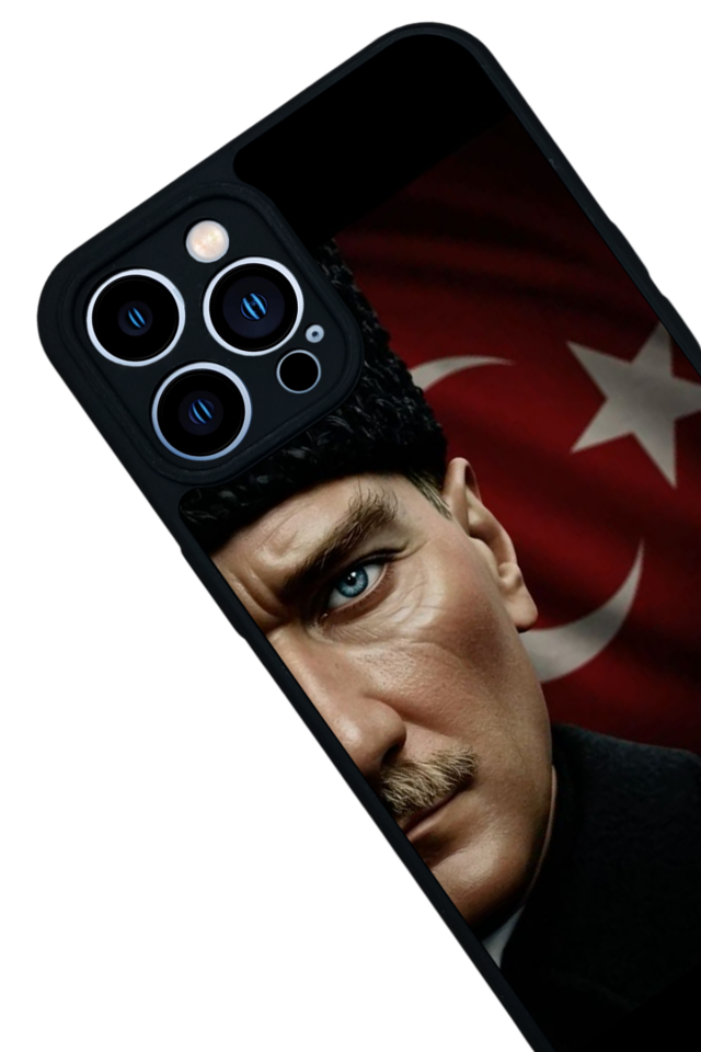 iPhone 13 Pro Max Uyumlu Mustafa Kemal Ataturk Tasarımlı Glossy Premium Kılıf
